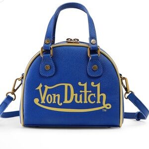 Von Dutch Mini Bag in Blue with Gold Accents